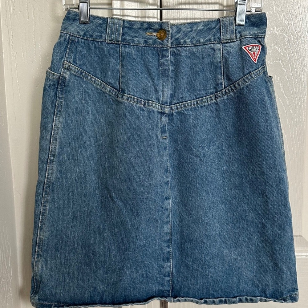 Vintage Guess Georges Marciano High Waist Denim Mini Skirt Medium